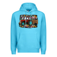 Ocean Blue western tracktor Premium Hoodie - RanaPortraitStore