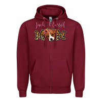 Burgundy Jack Russel Mom Zipper Hoodie - Jasminsmagicworld