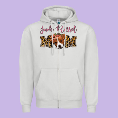 Jack Russel Mom Zipper Hoodie Designed By Jasminsmagicworld