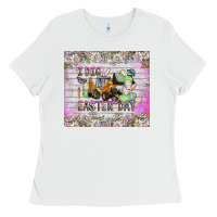 White I Dig Easter Day Ladies Tee - CowhideDigitalArt