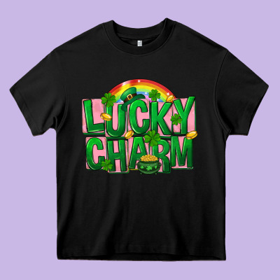 St. Patrick's Day Lucky Charm Heavy Core Tee Designed By Fadigitalartstudio