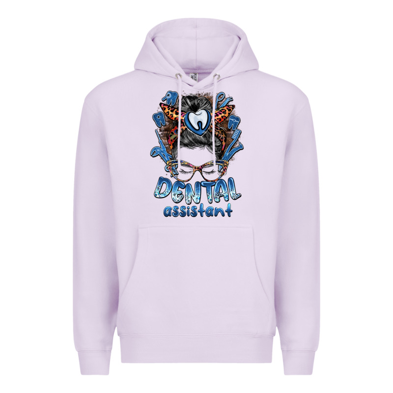 Dental Assistant Messy Bun Premium Hoodie by BarkalooDesign | Teevron
