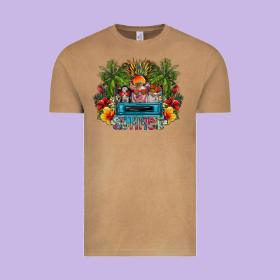 Summer Vintage Tee Designed By Cowhidedigitalart