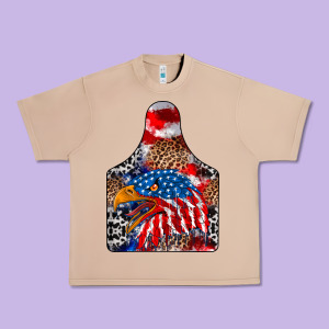 America Urban Heavy Tee Designed By Cowhidedigitalart