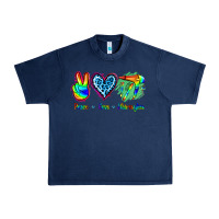 Navy Peace Love Hairstylist Urban Heavy Tee - Jasminsmagicworld