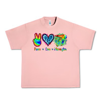 Salmon Peace Love Hairstylist Urban Heavy Tee - Jasminsmagicworld