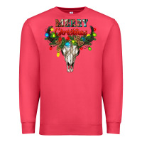 Cardinal merry christmas bull skull Premium Sweatshirt - RanaPortraitStore