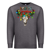 Charcoal Heather merry christmas bull skull Premium Sweatshirt - RanaPortraitStore