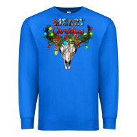 True Royal merry christmas bull skull Premium Sweatshirt - RanaPortraitStore