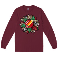 Burgundy teacher sunflower Long Sleeve Tee - RacoonDesign