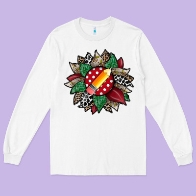 Teacher Sunflower Long Sleeve Tee Designed By Racoondesign