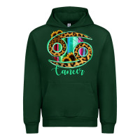 Forest Green Cancer Zodiac Sign Sunflower Leopard Serape Urban Hoodie - RanaPortraitStore
