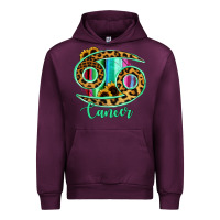 Mauve Wine Cancer Zodiac Sign Sunflower Leopard Serape Urban Hoodie - RanaPortraitStore
