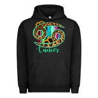 Pigment Black Cancer Zodiac Sign Sunflower Leopard Serape Urban Hoodie - RanaPortraitStore