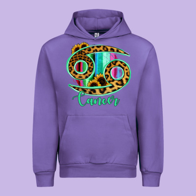 Cancer Zodiac Sign Sunflower Leopard Serape Urban Hoodie Designed By Ranaportraitstore