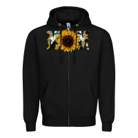 Black Sunflower Cowhide Mom Zipper Hoodie - Jasminsmagicworld