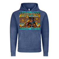 Vintage Denim Rottweiler with western background Vintage Hoodie - Artiststas