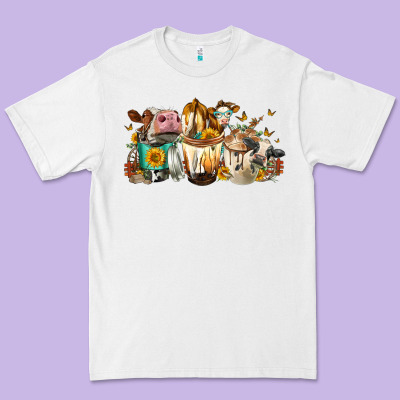 Cows And Coffee Premium Tee Designed By Fadigitalartstudio