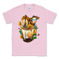 Bubblegum Pink Simmental Cow Bobba Cup Classic Tee - FaDigitalArtStudio