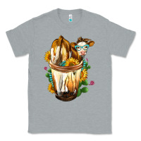 Heather Grey Simmental Cow Bobba Cup Classic Tee - FaDigitalArtStudio