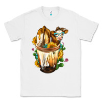 White Simmental Cow Bobba Cup Classic Tee - FaDigitalArtStudio