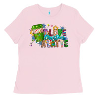 Bubblegum Pink LIve Christmas Latte Ladies Tee - CowhideDigitalArt