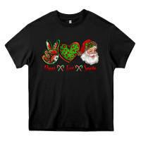 Black peace love santa Heavy Core Tee - RanaPortraitStore