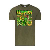 Vintage Olive Happy St Patricks Rex Day Vintage Tee - CowhideDigitalArt