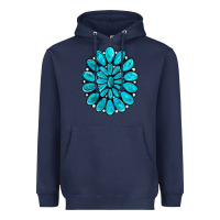 Navy turquoise gemstone jewelny Heavyweight Hoodie - RanaPortraitStore