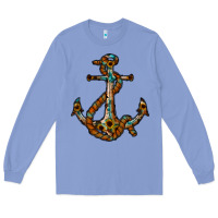 Colony Blue western anchor Long Sleeve Tee - RacoonDesign