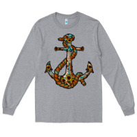 Heather Grey western anchor Long Sleeve Tee - RacoonDesign