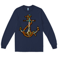 Navy western anchor Long Sleeve Tee - RacoonDesign