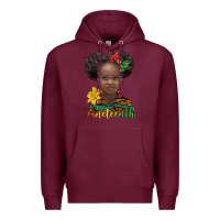 Burgundy juneteenth african girl Premium Hoodie - BarkalooDesign