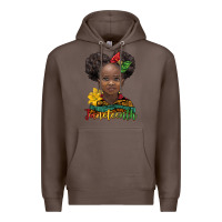 Coffee juneteenth african girl Premium Hoodie - BarkalooDesign