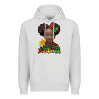 Dove Grey juneteenth african girl Premium Hoodie - BarkalooDesign