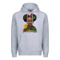 Heather Grey juneteenth african girl Premium Hoodie - BarkalooDesign