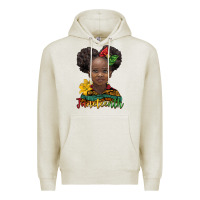 Oatmeal Heather juneteenth african girl Premium Hoodie - BarkalooDesign