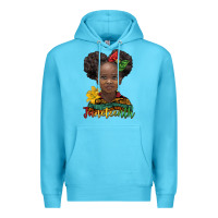 Ocean Blue juneteenth african girl Premium Hoodie - BarkalooDesign