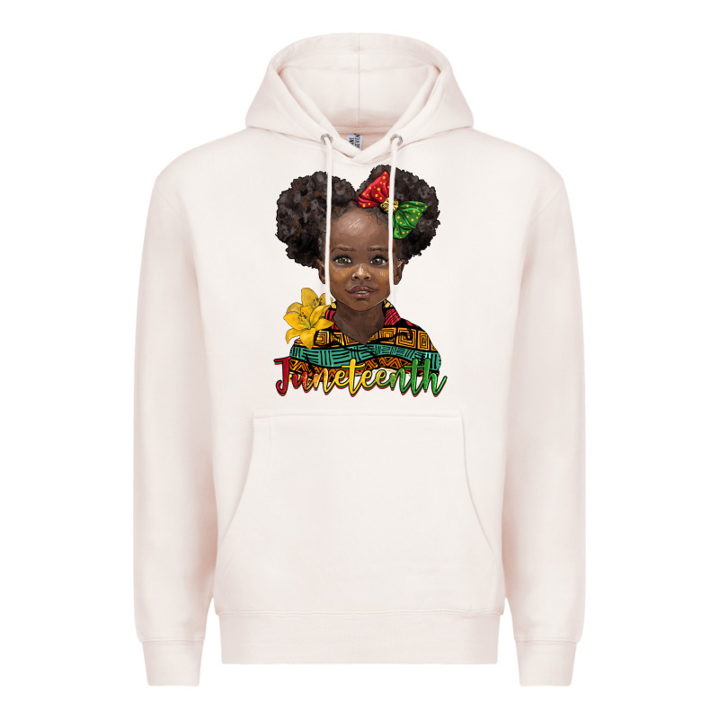 Juneteenth African Girl Premium Hoodie by BarkalooDesign | Teevron
