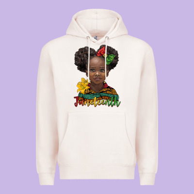 Juneteenth African Girl Premium Hoodie Designed By Barkaloodesign