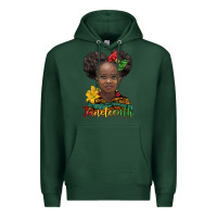 Sports Green juneteenth african girl Premium Hoodie - BarkalooDesign