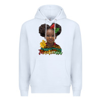 White juneteenth african girl Premium Hoodie - BarkalooDesign