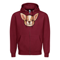 Burgundy Chihuahua Zipper Hoodie - Jasminsmagicworld