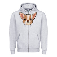 Heather Grey Chihuahua Zipper Hoodie - Jasminsmagicworld