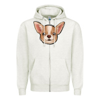 Oatmeal Heather Chihuahua Zipper Hoodie - Jasminsmagicworld