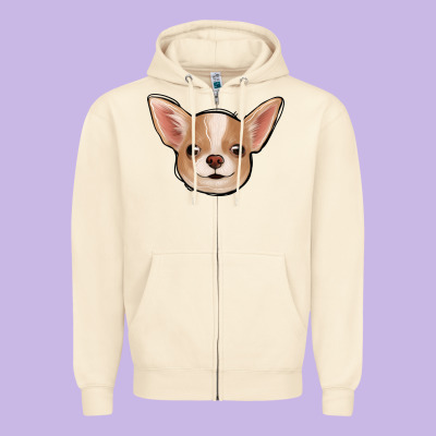 Chihuahua Zipper Hoodie Designed By Jasminsmagicworld