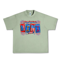 Oil Green american mini Urban Heavy Tee - CowhideDigitalArt