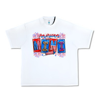 White american mini Urban Heavy Tee - CowhideDigitalArt