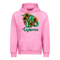 Fuchsia Pink Capricorn Zodiac Sign Sunflower Leopard Serape Urban Hoodie - RanaPortraitStore