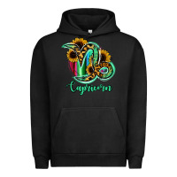 Pigment Black Capricorn Zodiac Sign Sunflower Leopard Serape Urban Hoodie - RanaPortraitStore